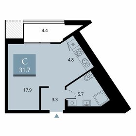 Квартира 33,9 м², студия - изображение 1