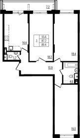 Квартира 89,8 м², 3-комнатная - изображение 1