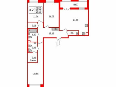 Квартира 93,7 м², 3-комнатная - изображение 1