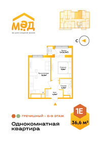 36,9 м², 1-комнатная квартира 3 794 538 ₽ - изображение 53