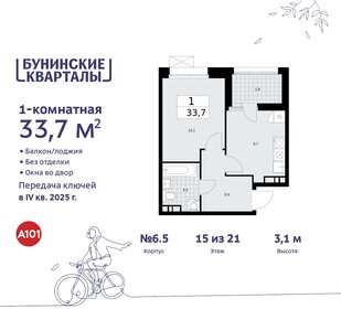 33,7 м², 1-комнатная квартира 10 409 522 ₽ - изображение 1