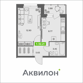 Квартира 32,2 м², 1-комнатная - изображение 1