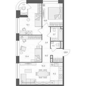 124,5 м², 3-комнатная квартира 60 413 364 ₽ - изображение 16