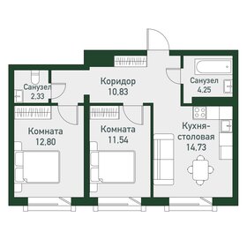 56,8 м², 2-комнатная квартира 6 800 000 ₽ - изображение 23