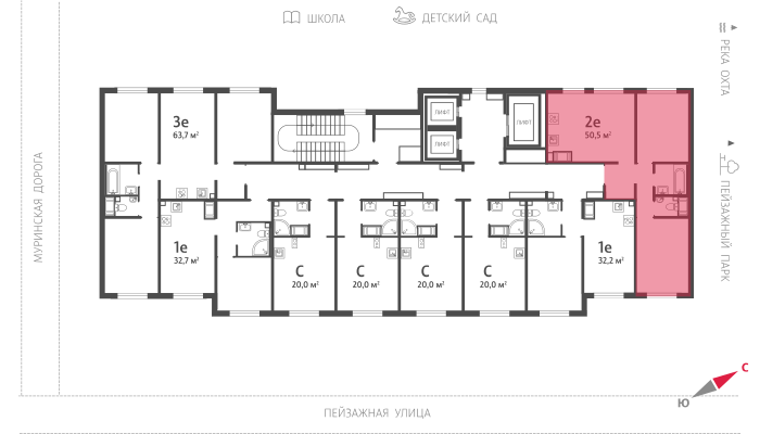50,5 м², 2-комнатная квартира 8 231 500 ₽ - изображение 65