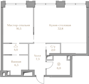 74,9 м², 1-комнатная квартира 101 194 000 ₽ - изображение 1