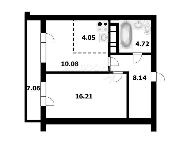 43,6 м², 2-комнатная квартира 9 500 000 ₽ - изображение 1