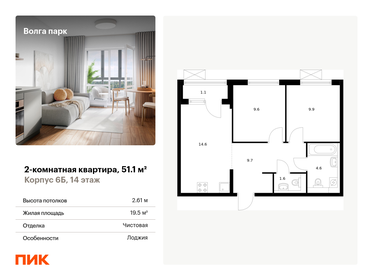 54,8 м², 2-комнатная квартира 6 182 042 ₽ - изображение 21