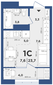 Квартира 23,7 м², 1-комнатная - изображение 1