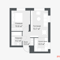 Квартира 38,5 м², 1-комнатная - изображение 4