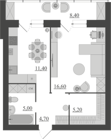 51,3 м², 1-комнатная квартира 4 452 840 ₽ - изображение 59