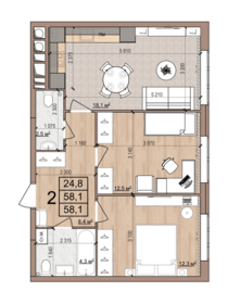 70,3 м², 2-комнатная квартира 4 120 000 ₽ - изображение 115