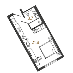 25,5 м², апартаменты-студия 9 450 000 ₽ - изображение 26