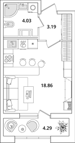 Квартира 28,3 м², студия - изображение 1