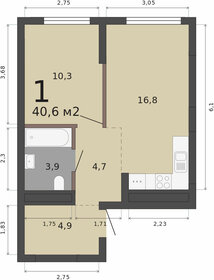 39,4 м², 1-комнатная квартира 5 000 000 ₽ - изображение 57