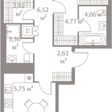 Квартира 73,3 м², 2-комнатная - изображение 2