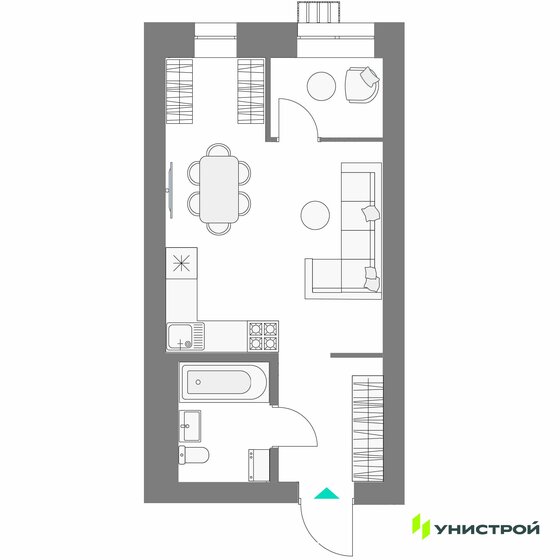 31 м², 1-комнатная квартира 8 700 000 ₽ - изображение 1