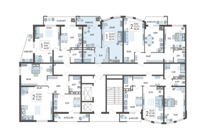 39,7 м², 1-комнатная квартира 6 439 340 ₽ - изображение 42