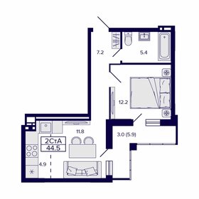 44,5 м², 2-комнатная квартира 5 800 000 ₽ - изображение 49