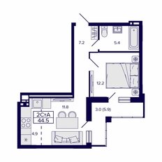 Квартира 44,5 м², 2-комнатная - изображение 2