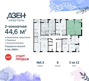 44,4 м², 2-комнатная квартира 11 100 616 ₽ - изображение 13