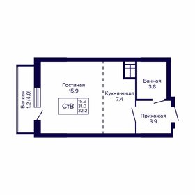 31,4 м², квартира-студия 3 050 000 ₽ - изображение 71