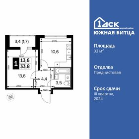 Квартира 33,7 м², 1-комнатная - изображение 1