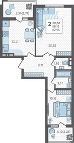 59,6 м², 2-комнатная квартира 6 955 320 ₽ - изображение 12