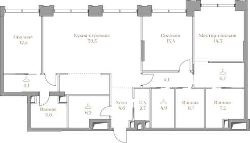153 м², 3-комнатная квартира 175 000 000 ₽ - изображение 121
