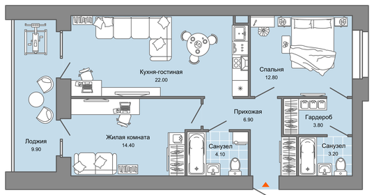 69 м², 3-комнатная квартира 10 298 960 ₽ - изображение 23