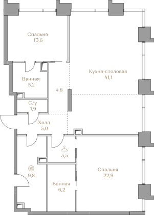 114 м², 2-комнатная квартира 158 436 000 ₽ - изображение 1