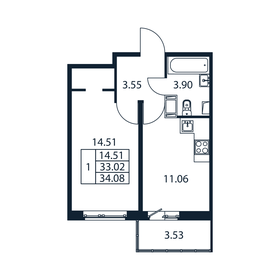 34 м², 1-комнатная квартира 5 770 800 ₽ - изображение 105