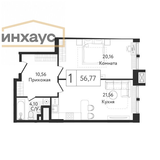 56,8 м², 2-комнатная квартира 26 997 794 ₽ - изображение 32