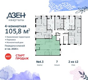 105,8 м², 4-комнатная квартира 19 101 784 ₽ - изображение 2