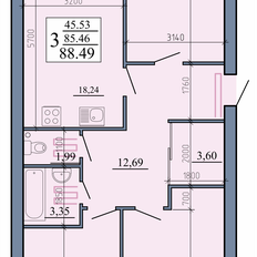 Квартира 88,5 м², 3-комнатная - изображение 2