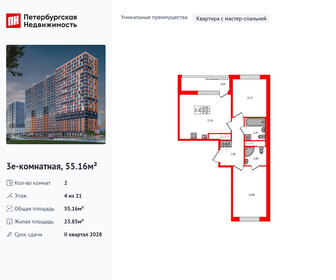 Квартира 55,2 м², 2-комнатная - изображение 1