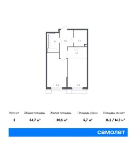 54,4 м², 1-комнатные апартаменты 14 148 171 ₽ - изображение 34