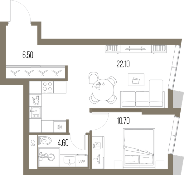 43,9 м², 1-комнатная квартира 19 610 130 ₽ - изображение 15