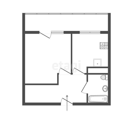 34,4 м², 1-комнатная квартира 3 900 000 ₽ - изображение 1