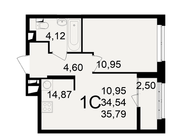 Квартира 35,8 м², 1-комнатная - изображение 1