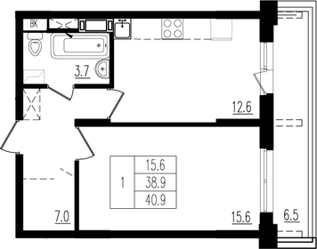 41,9 м², 1-комнатная квартира 6 766 850 ₽ - изображение 17