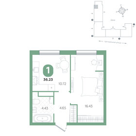 29,6 м², 1-комнатная квартира 2 200 000 ₽ - изображение 64
