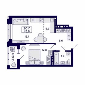 44,9 м², 2-комнатная квартира 8 710 600 ₽ - изображение 80