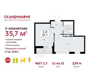35,7 м², 1-комнатная квартира 12 481 439 ₽ - изображение 14