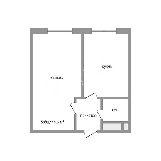 44,3 м², 1-комнатная квартира 18 900 000 ₽ - изображение 1