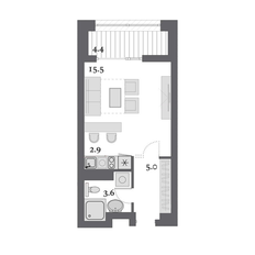 Квартира 29,2 м², студия - изображение 2