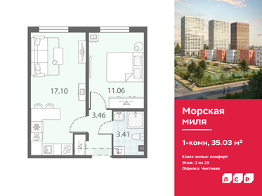 Квартира 35 м², 1-комнатная - изображение 1