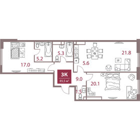 101 м², 3-комнатная квартира 69 900 000 ₽ - изображение 95