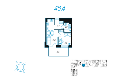 47 м², 1-комнатная квартира 6 859 682 ₽ - изображение 32