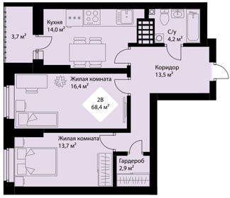 65,8 м², 2-комнатная квартира 8 400 000 ₽ - изображение 113